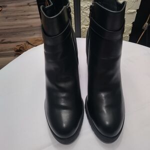 Black Leather Ankle Boots